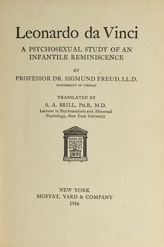 Leonardo da Vinci: A Psychosexual Study of An Infantile Reminiscence,