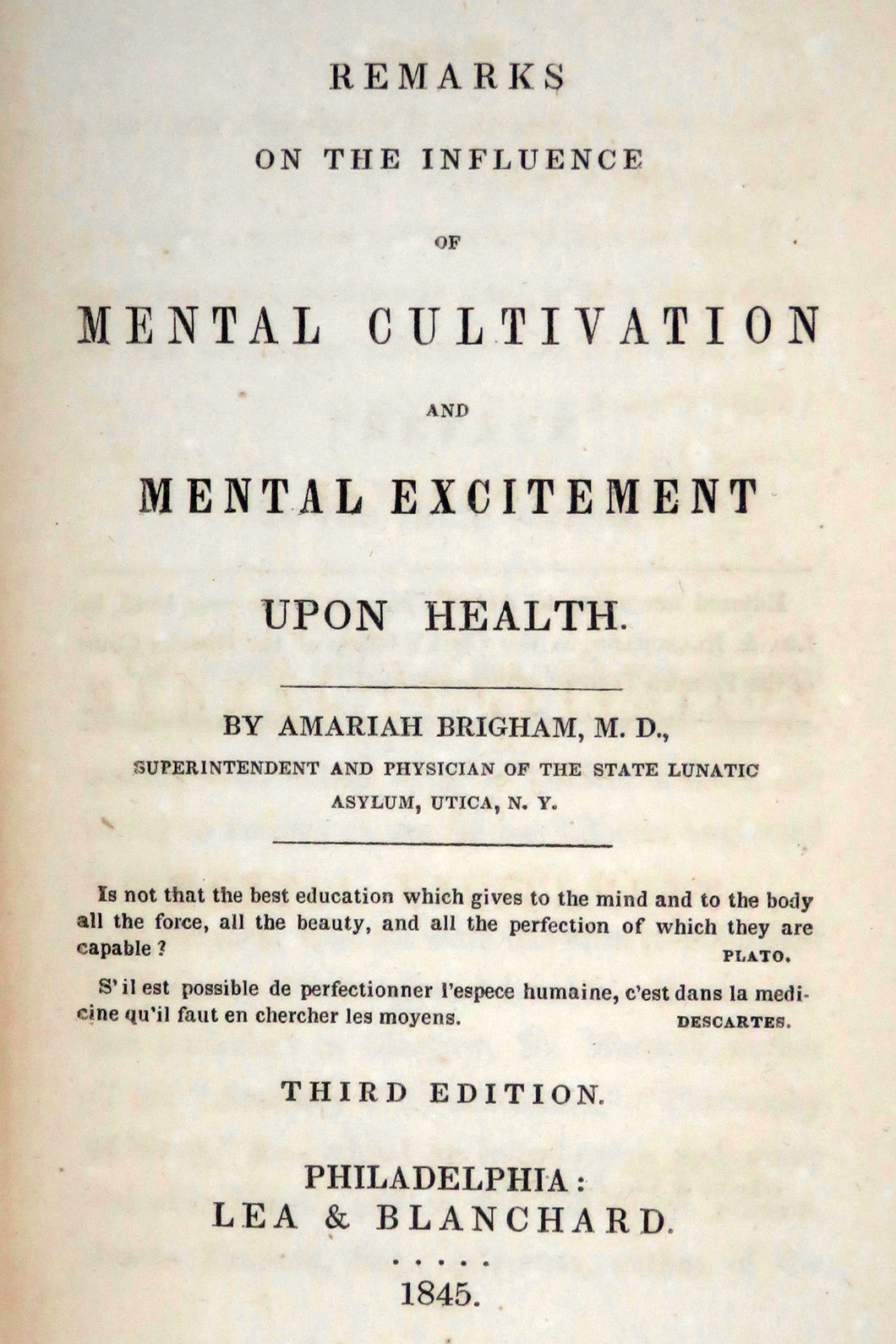 Remarks on the influence of mental cultivation and mental excitement upon health