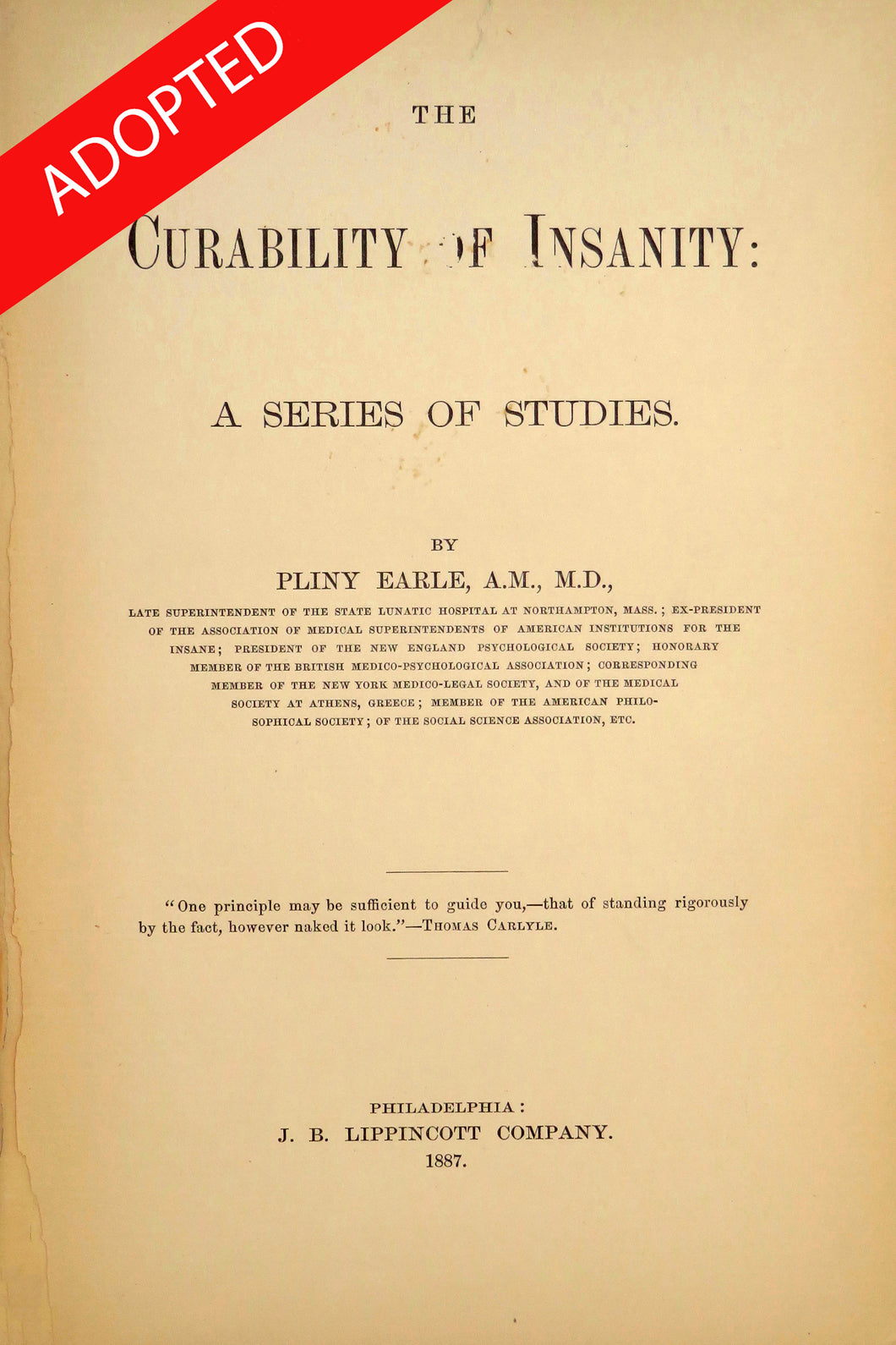 The curability of insanity: A series of studies