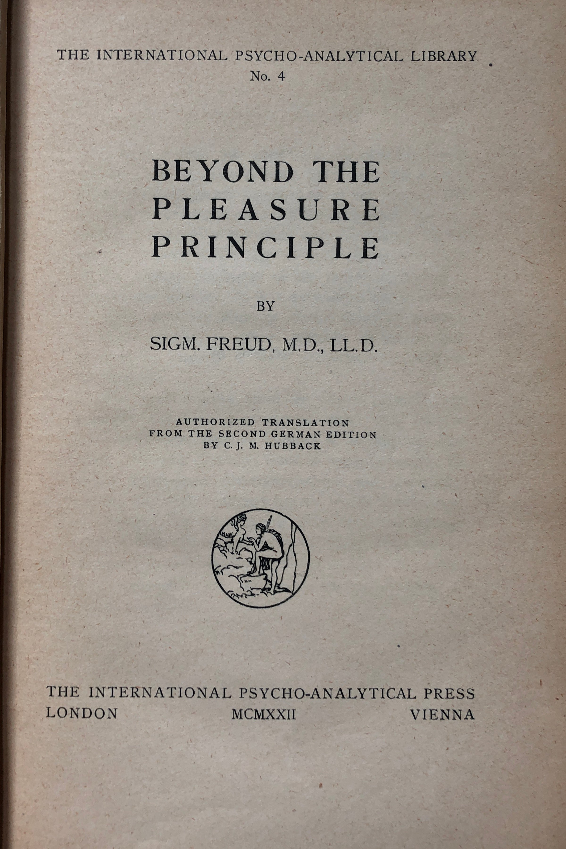 Beyond the pleasure principle, 1922 – APA Foundation