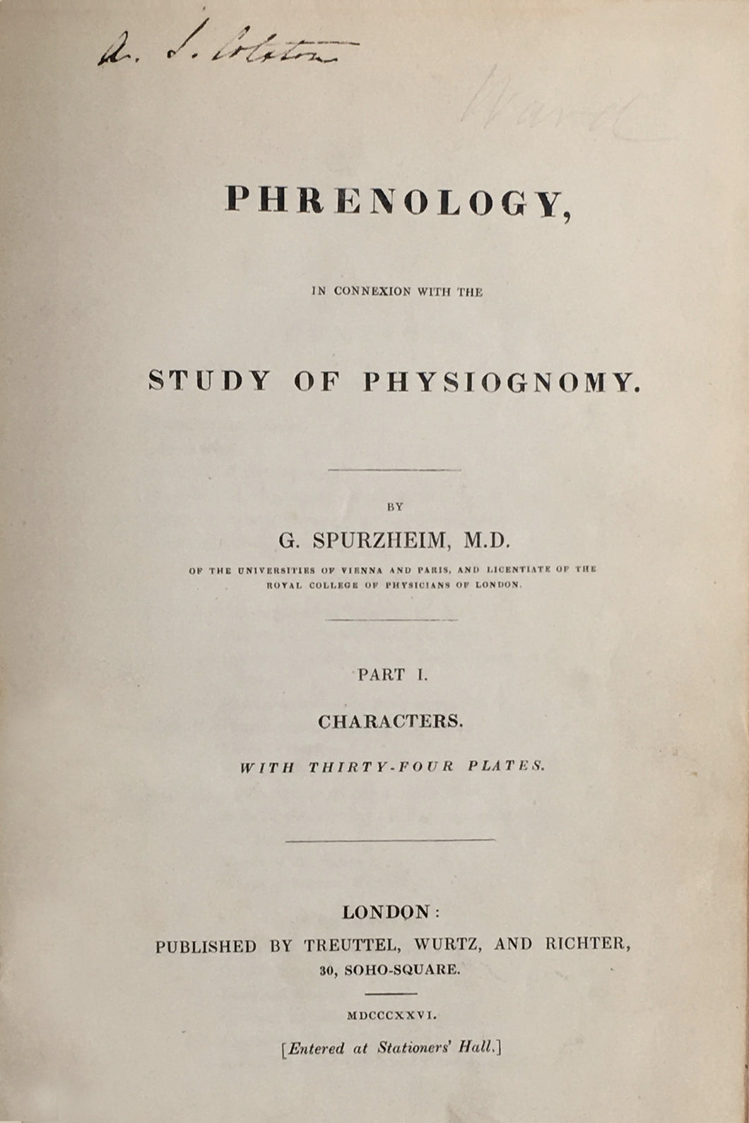 Phrenology, in connexion with the study of physiognomy.