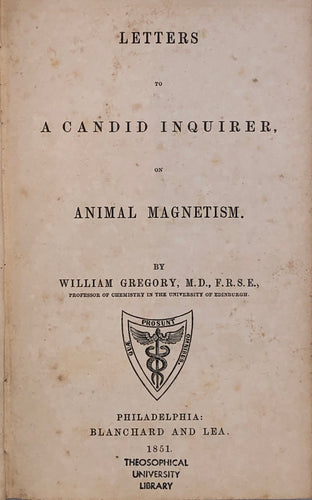 Letters to a candid inquirer on animal magnetism