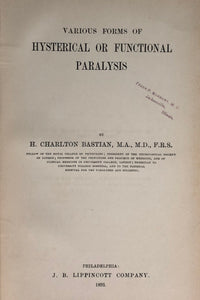 Various forms of hysterical or functional paralysis