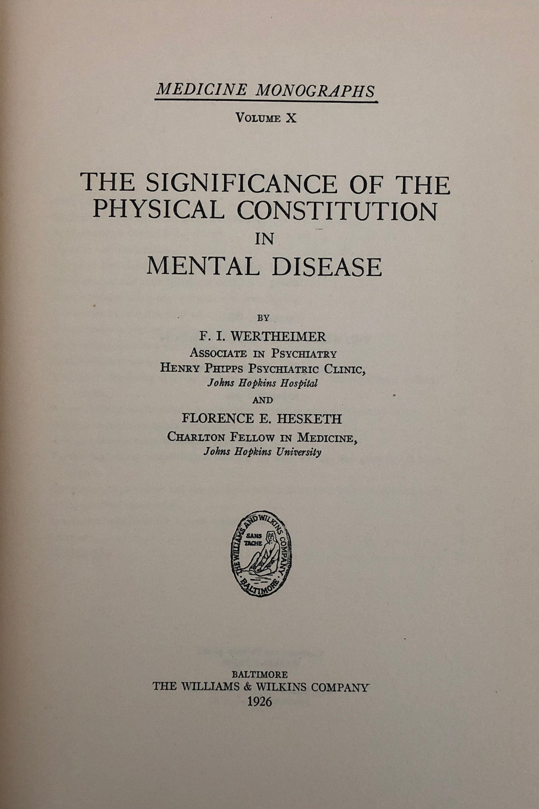 The significance of the physical constitution in mental disease